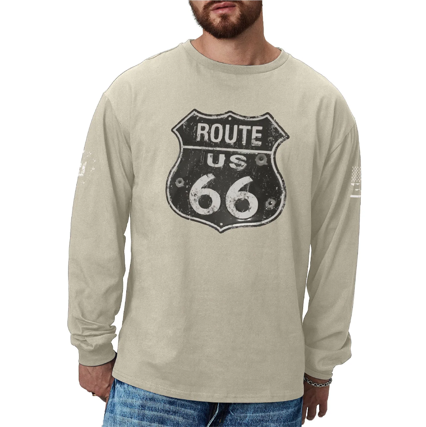 ROUTE 66 GRAPHIC LONG SLEEVE T-SHIRT