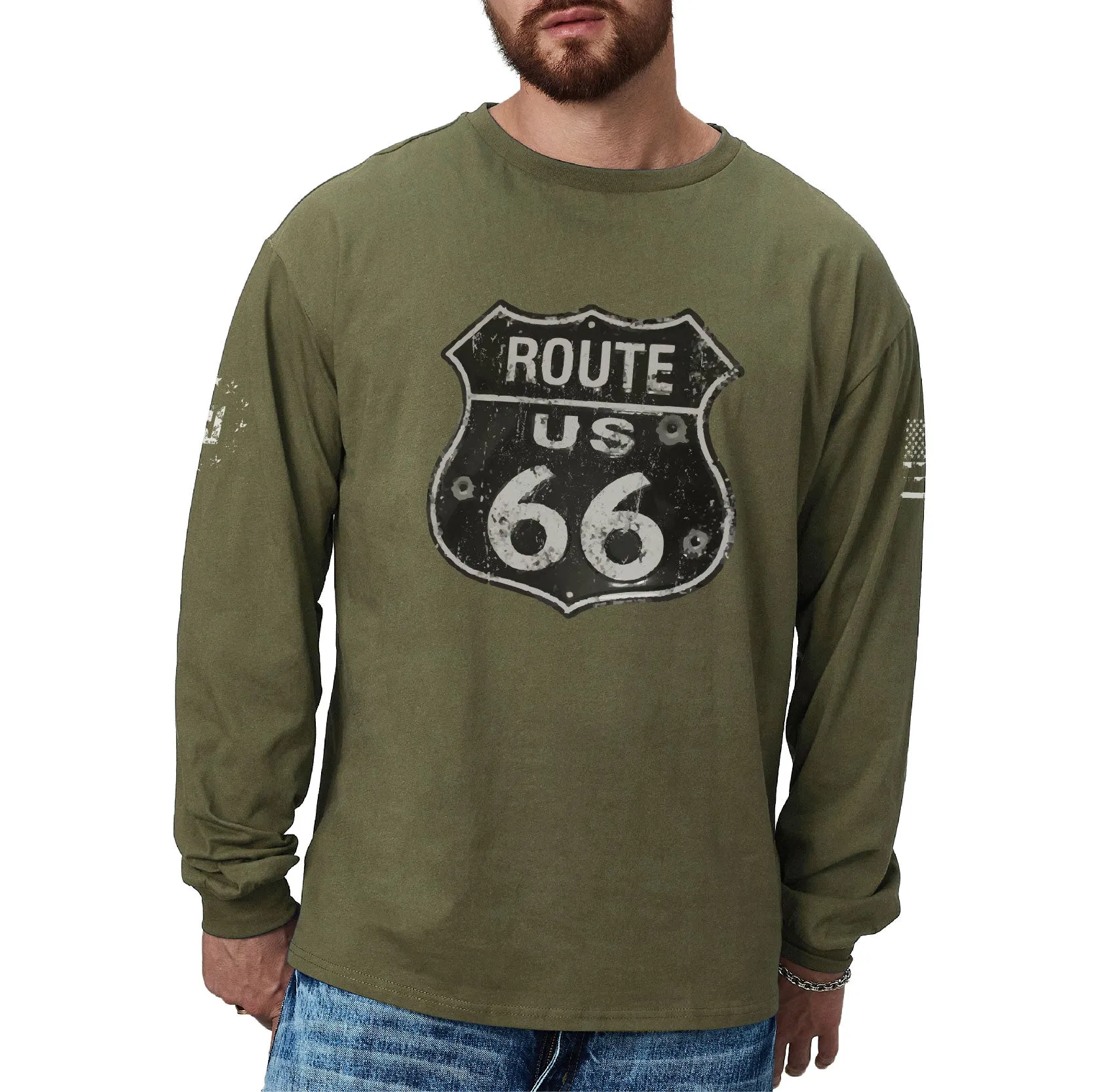 ROUTE 66 GRAPHIC LONG SLEEVE T-SHIRT