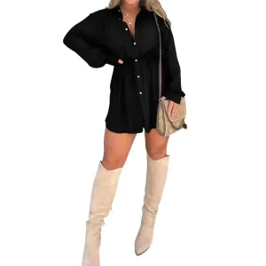 Satin Covered Nights Romper Dress | Satin