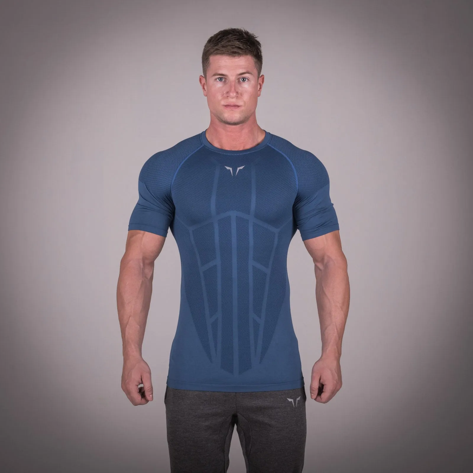 Seamless Spyder Tee - Cobalt Blue in Half Sleeves