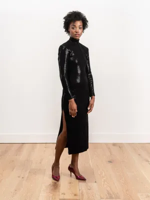 sequin slit dress