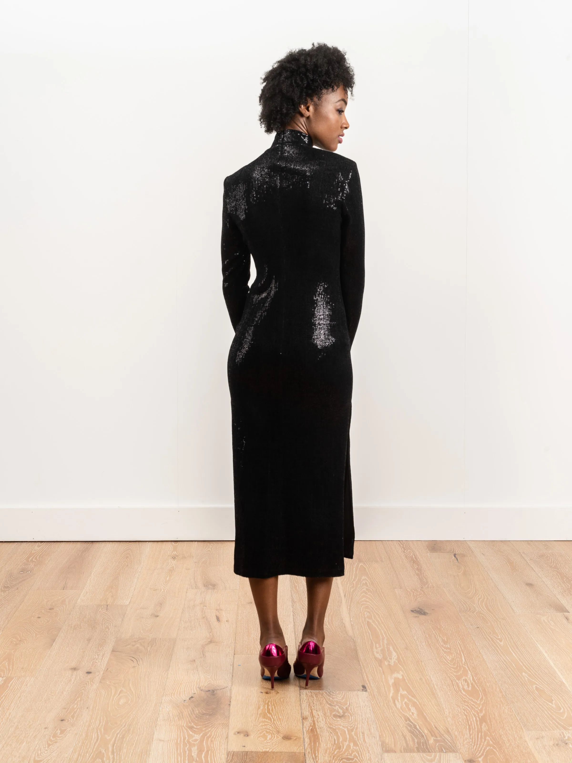 sequin slit dress