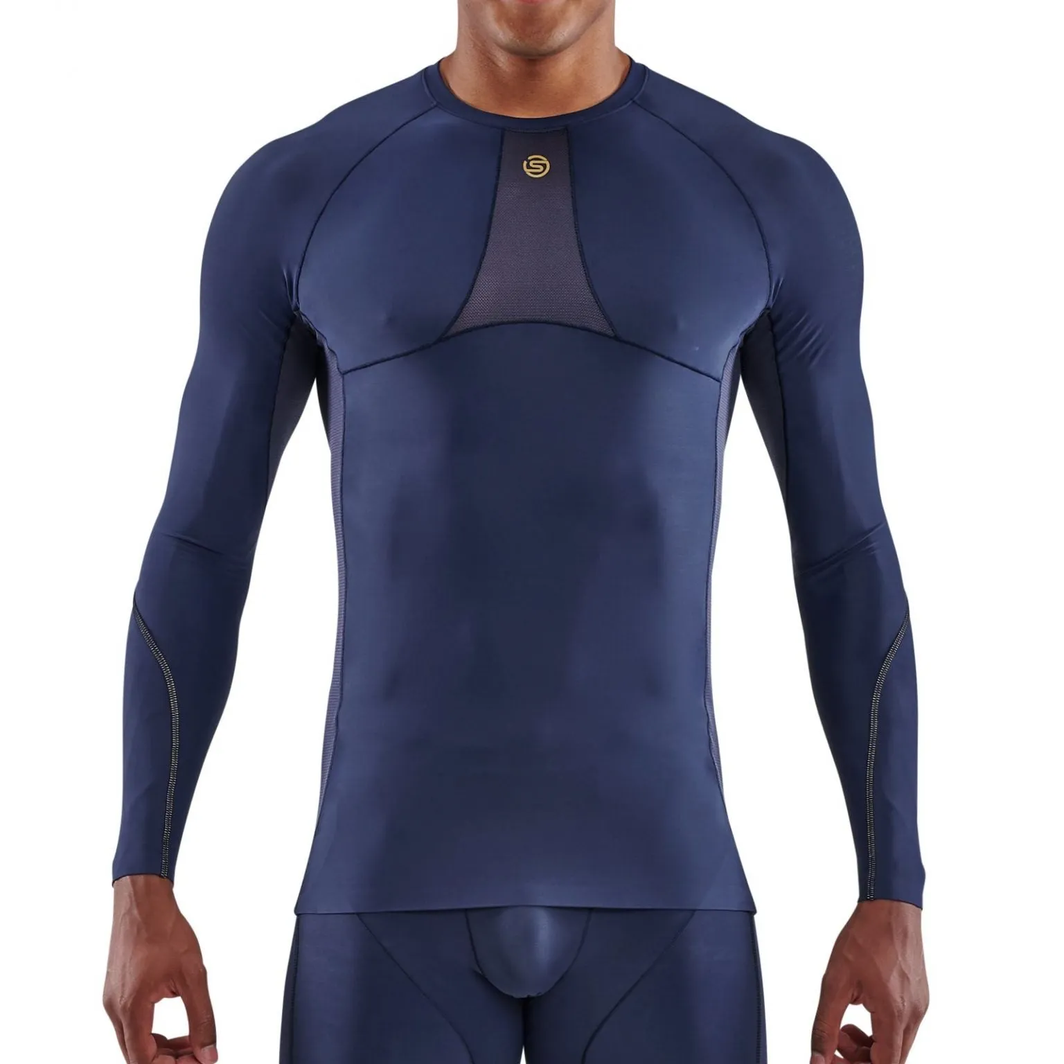 Skins Men's Series 5 Long Sleeve Top - Navy Blue