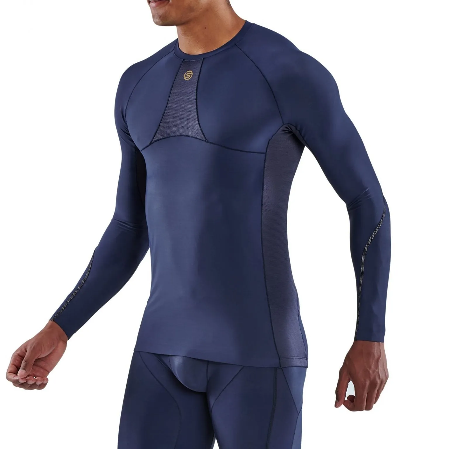 Skins Men's Series 5 Long Sleeve Top - Navy Blue