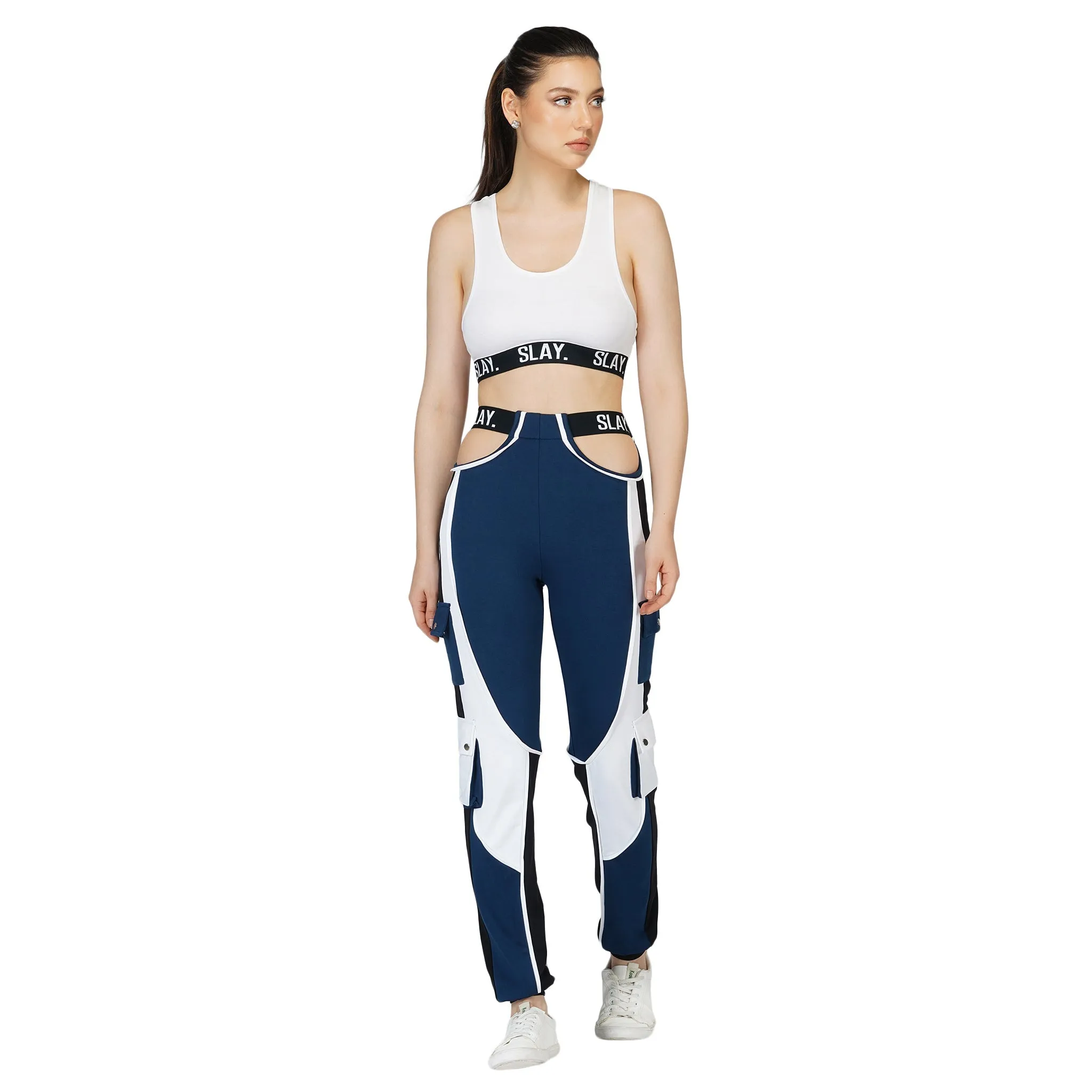 SLAY. Women's Activewear White Crop Top