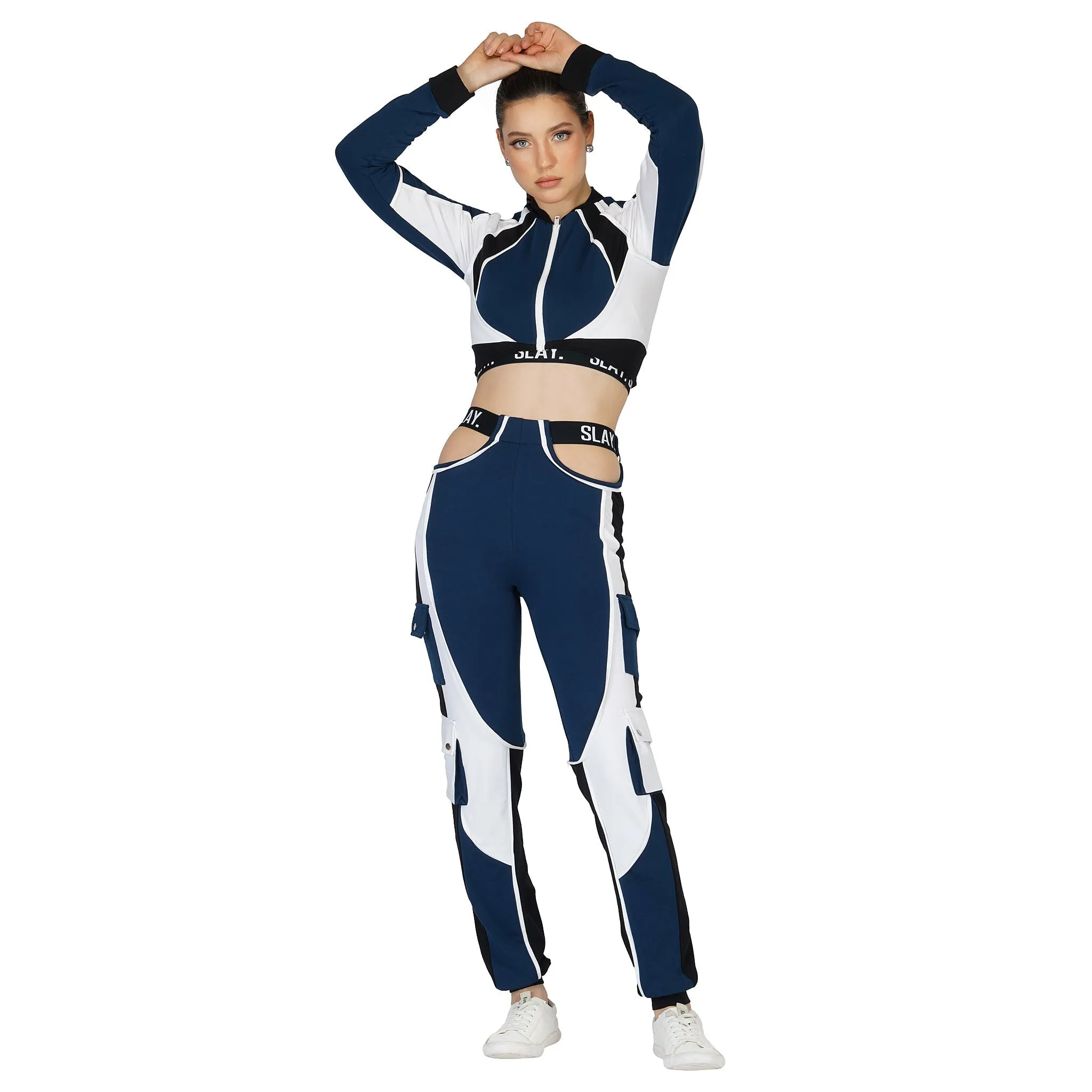 SLAY. Women's Activewear White Crop Top