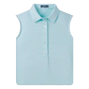 Sleeveless Cara Stripe Performance Polo