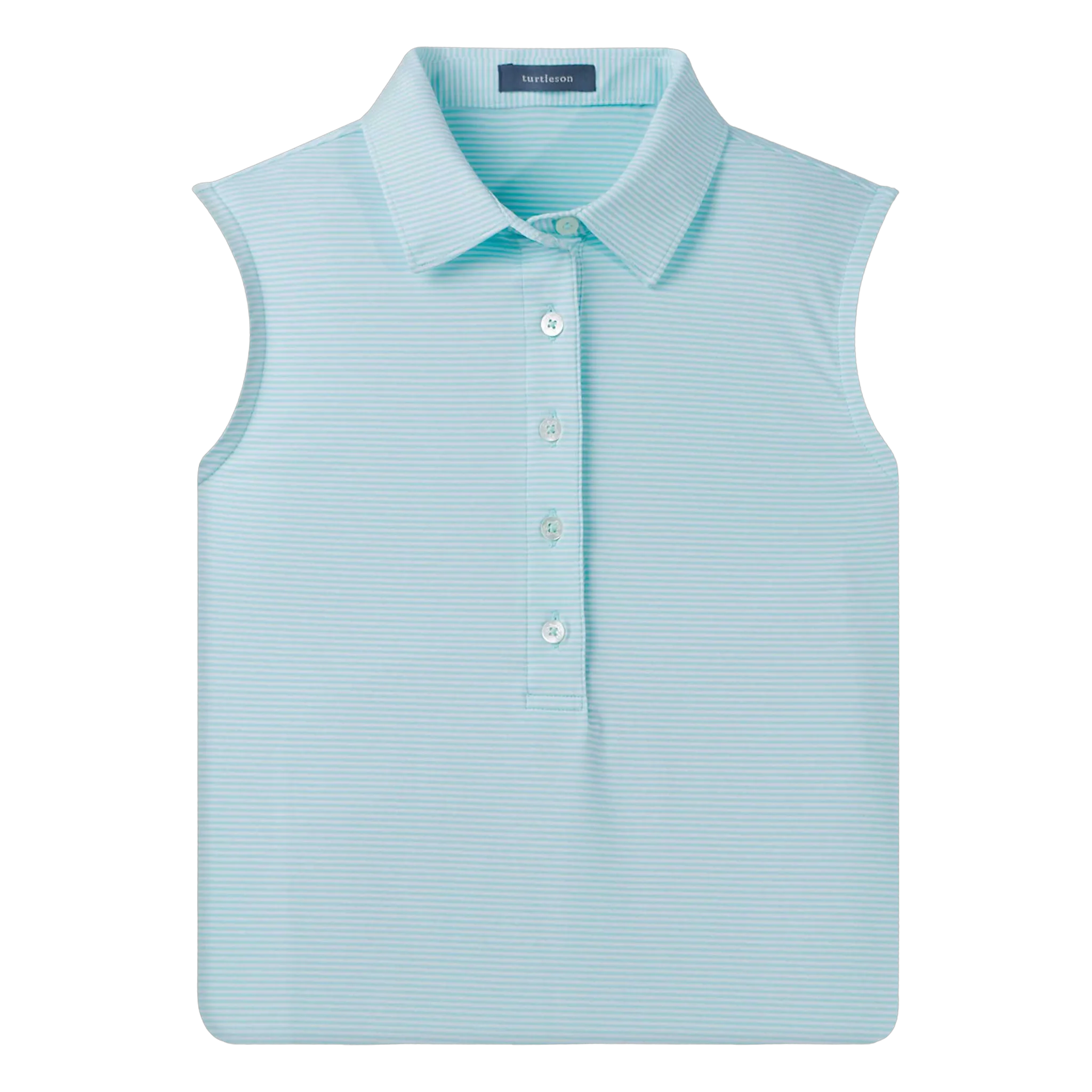 Sleeveless Cara Stripe Performance Polo