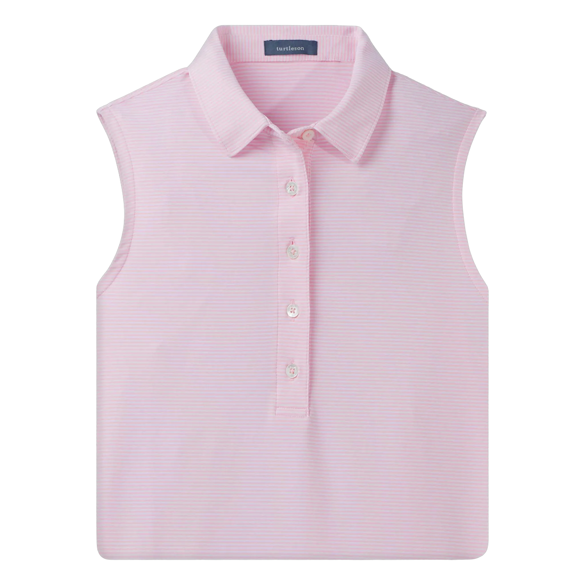Sleeveless Cara Stripe Performance Polo