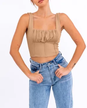 Sleeveless Peasant Crop Top