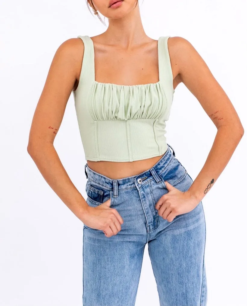 Sleeveless Peasant Crop Top