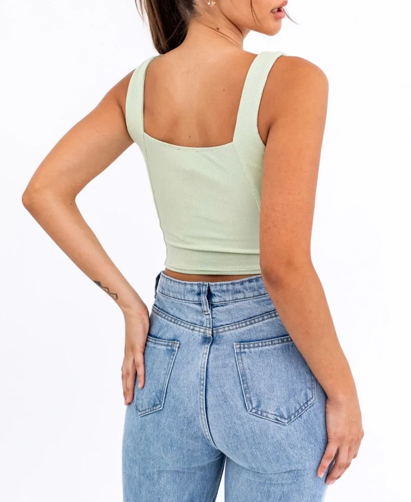 Sleeveless Peasant Crop Top