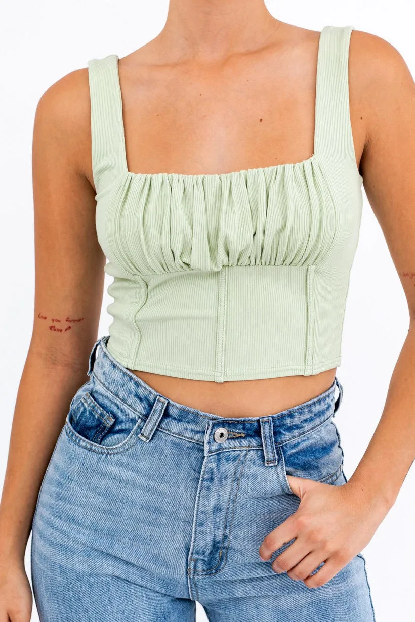 Sleeveless Peasant Crop Top