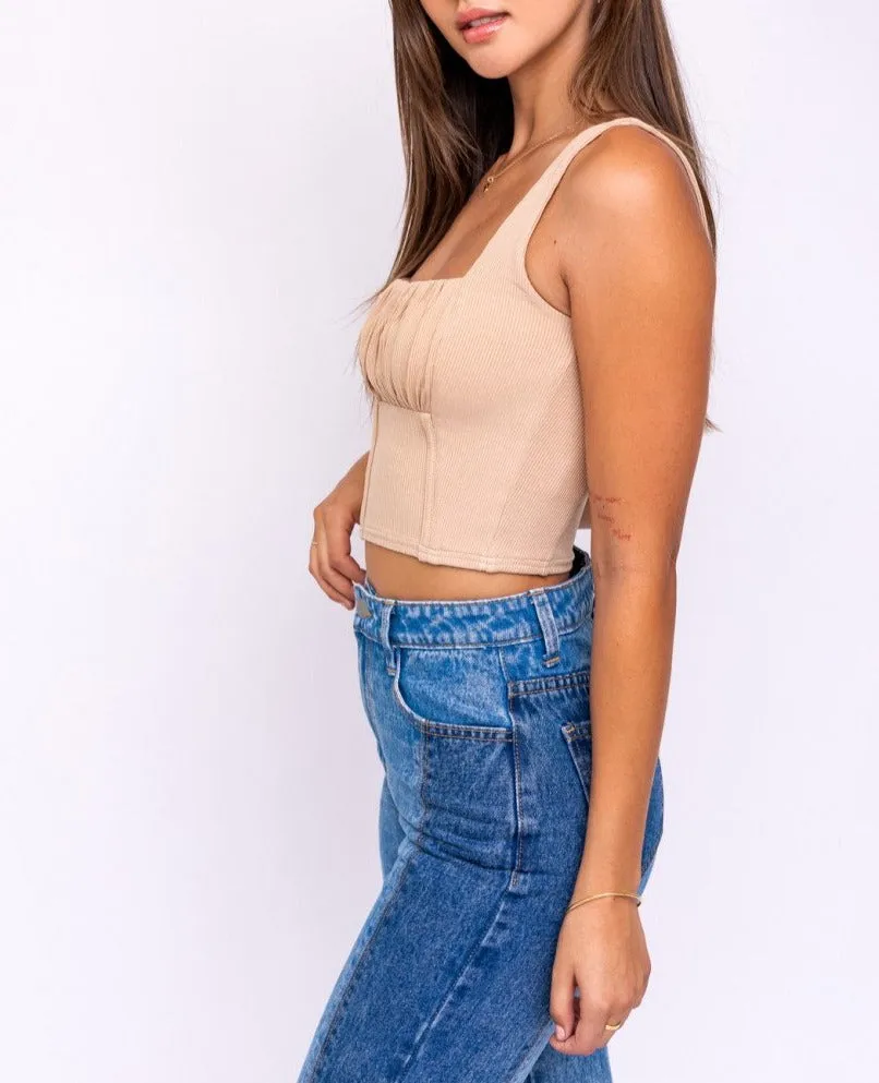 Sleeveless Peasant Crop Top