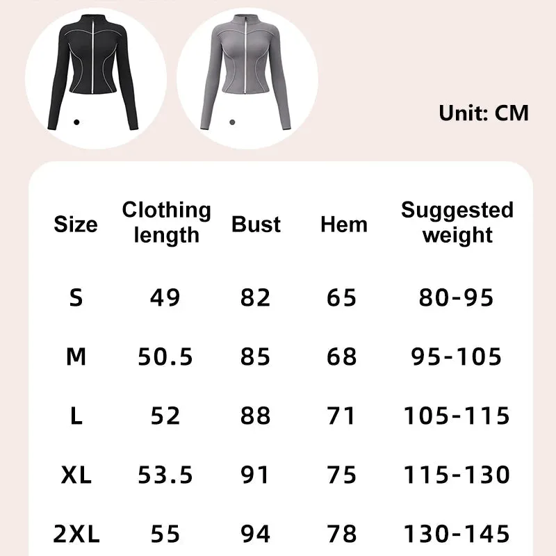 Slim Yoga Reflective Long Sleeved Women Sport Jacket Zipper Gym Fitness Coat Yoga Tops With Thumb Holes Running Cycling Jacket
