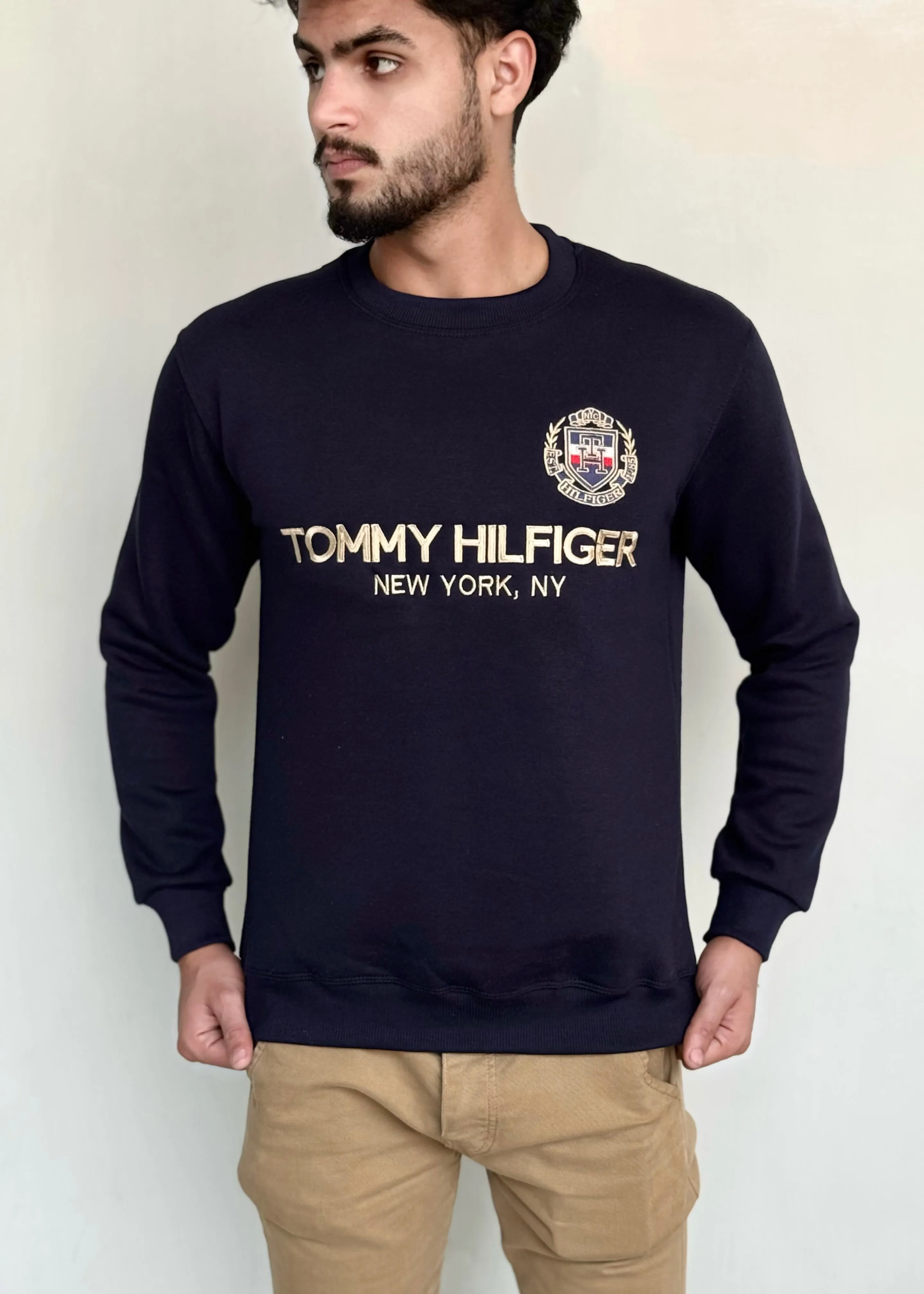 SOFT COTTON FLEECE SWEATSHIRT'S-BLUE