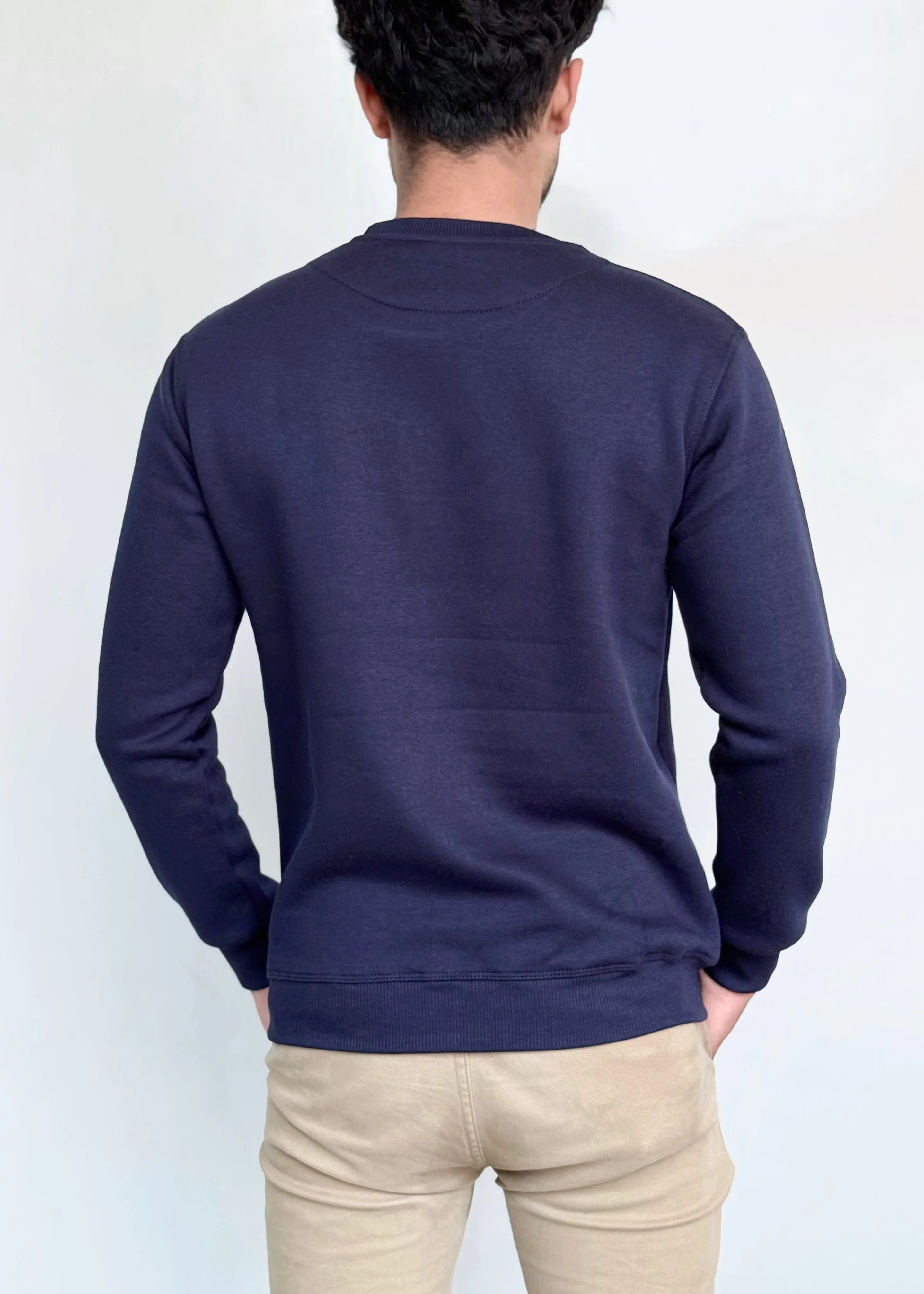 SOFT COTTON FLEECE SWEATSHIRT'S-BLUE