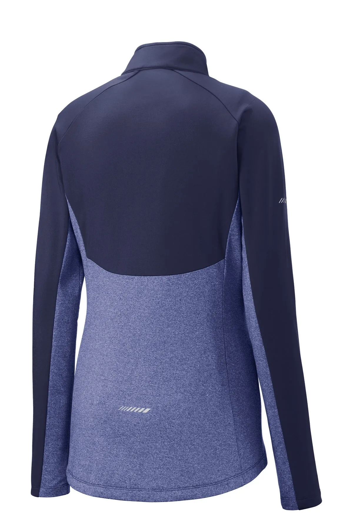 Sport-Tek Women's Sport-Wick Stretch Contrast 1/4-Zip Pullover. LST854 True Navy/ True Navy Heather