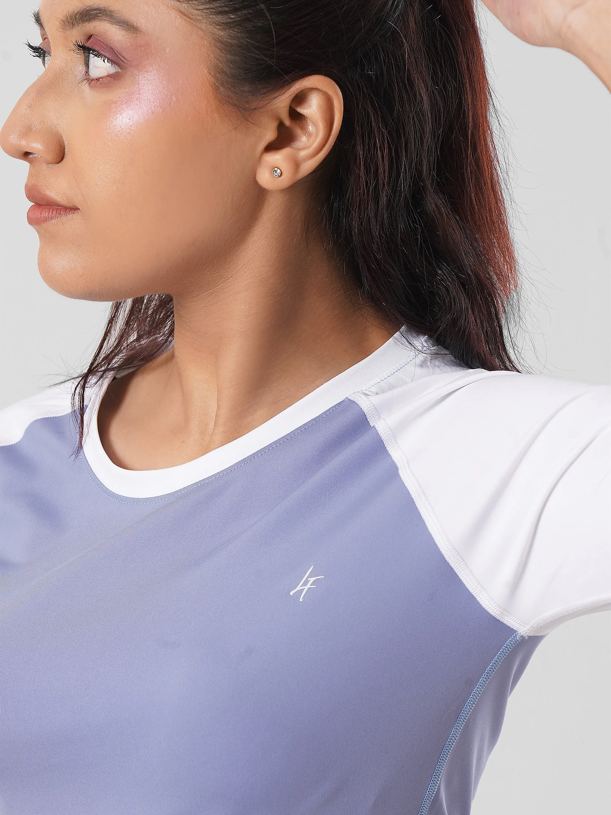 Sportive Tee in Sky Blue & White