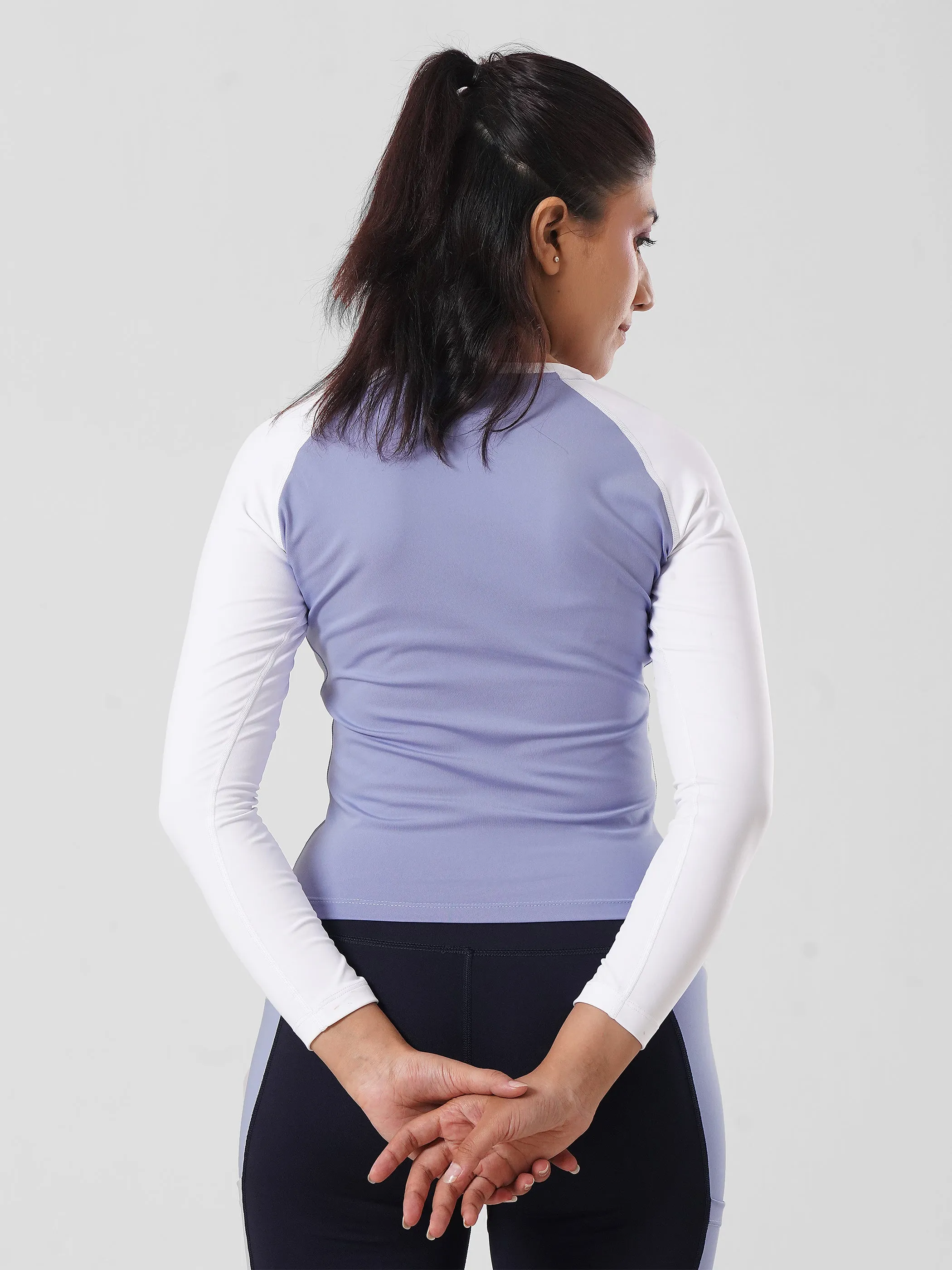Sportive Tee in Sky Blue & White