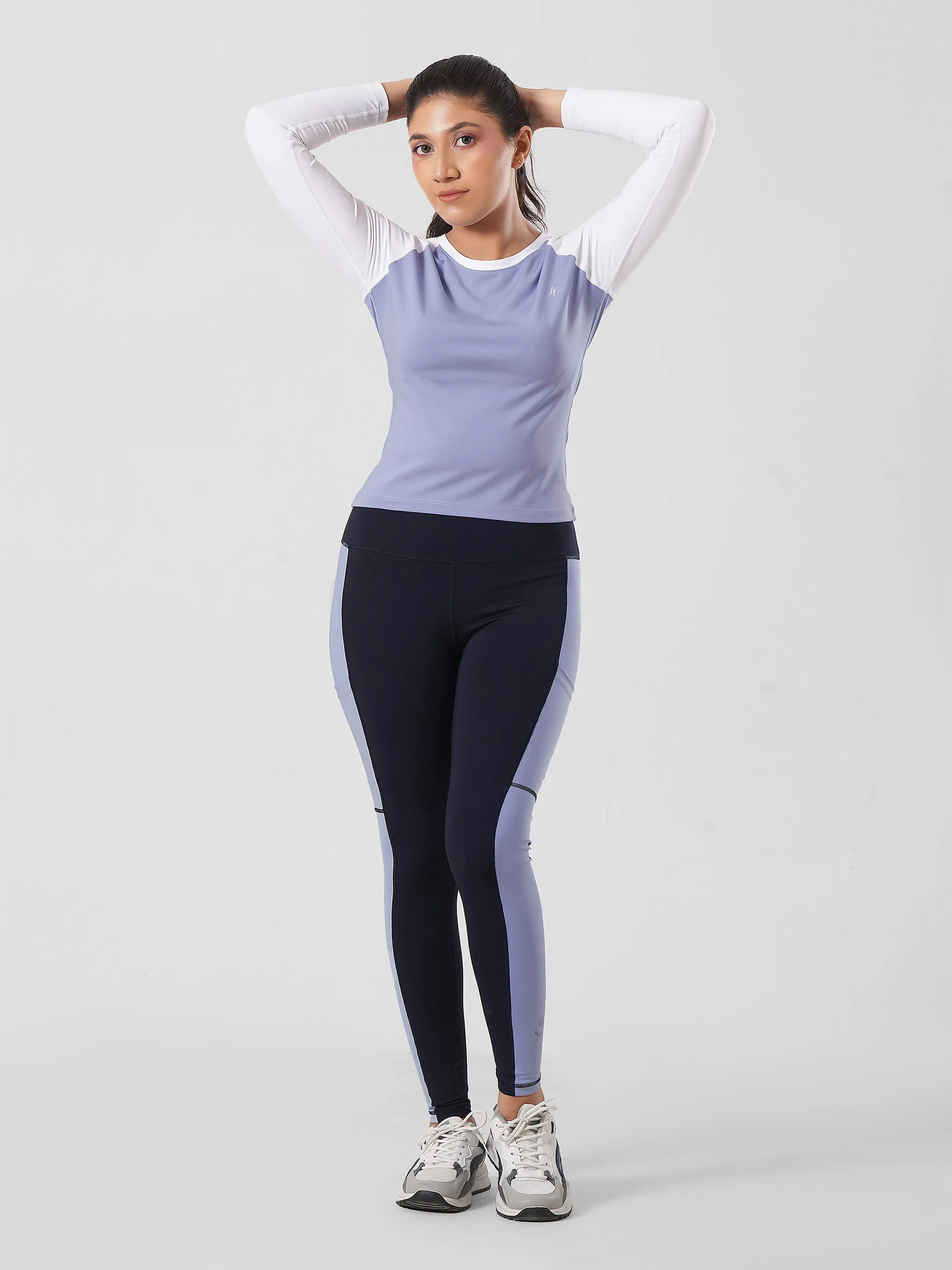Sportive Tee in Sky Blue & White