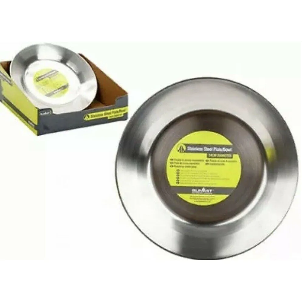 Stainless Steel Large Plate 24cm Camping Outdoor Park Hiking Travel Summit