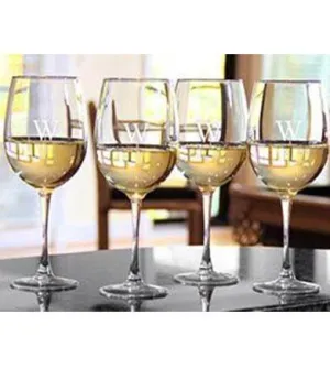 Strahl Engraved Acrylic Wine Glasses- Set of 4
