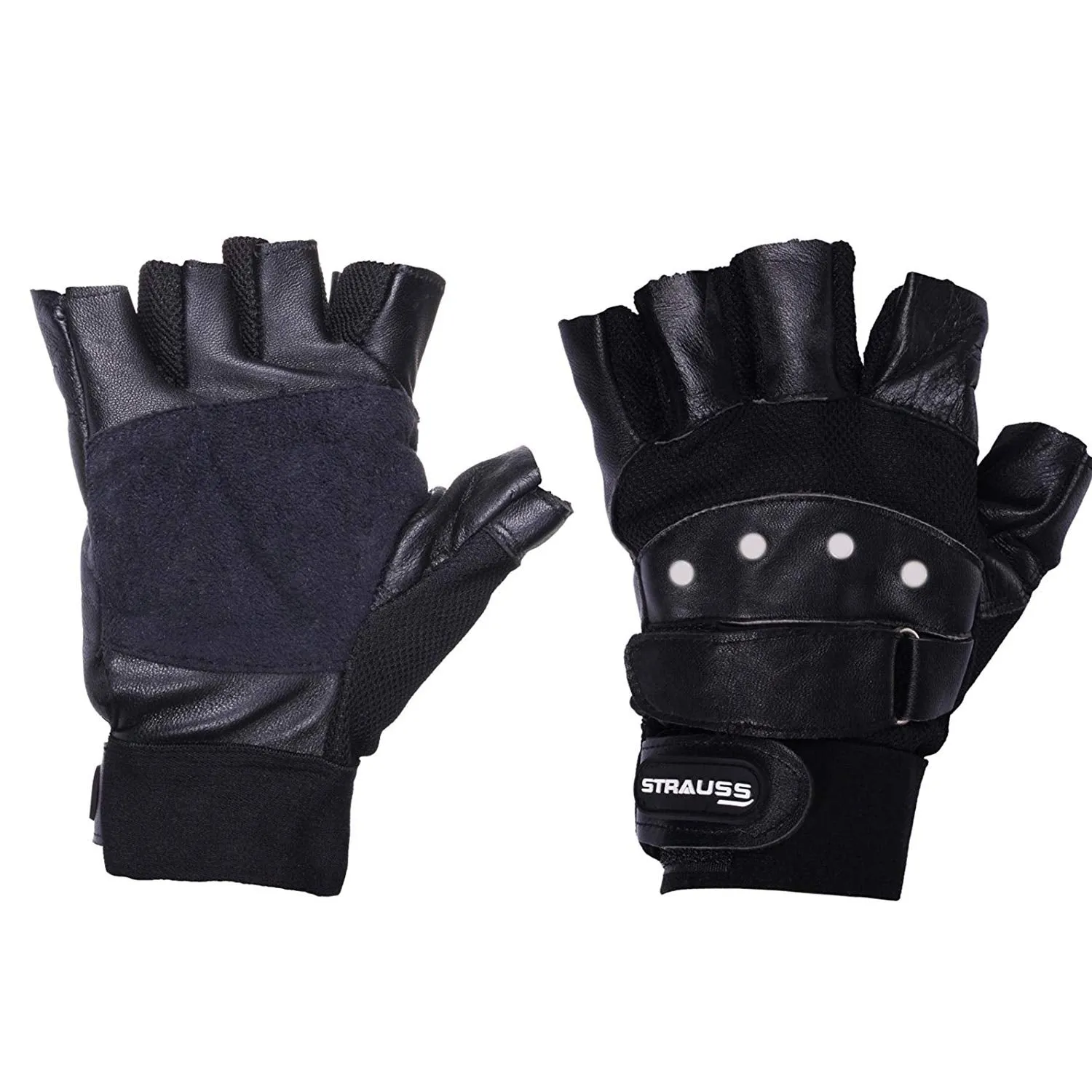 Strauss Tiger Leather Gym Gloves, (Medium)
