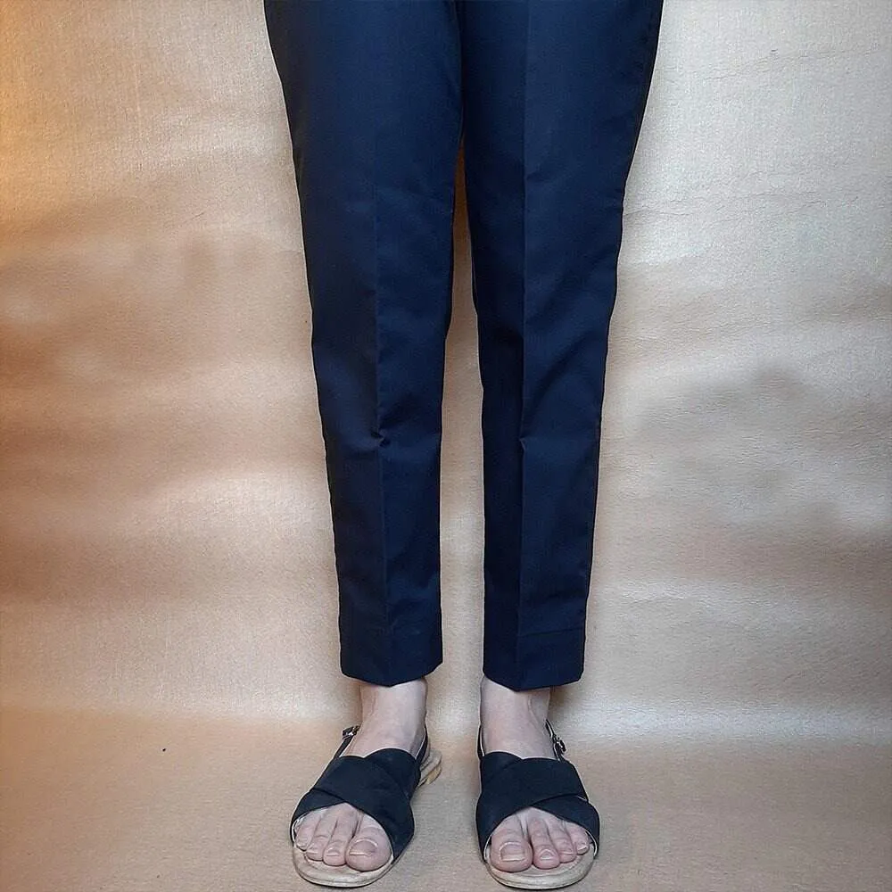 Stretchable Cotton - Trouser Pant  - Navy - ZT170
