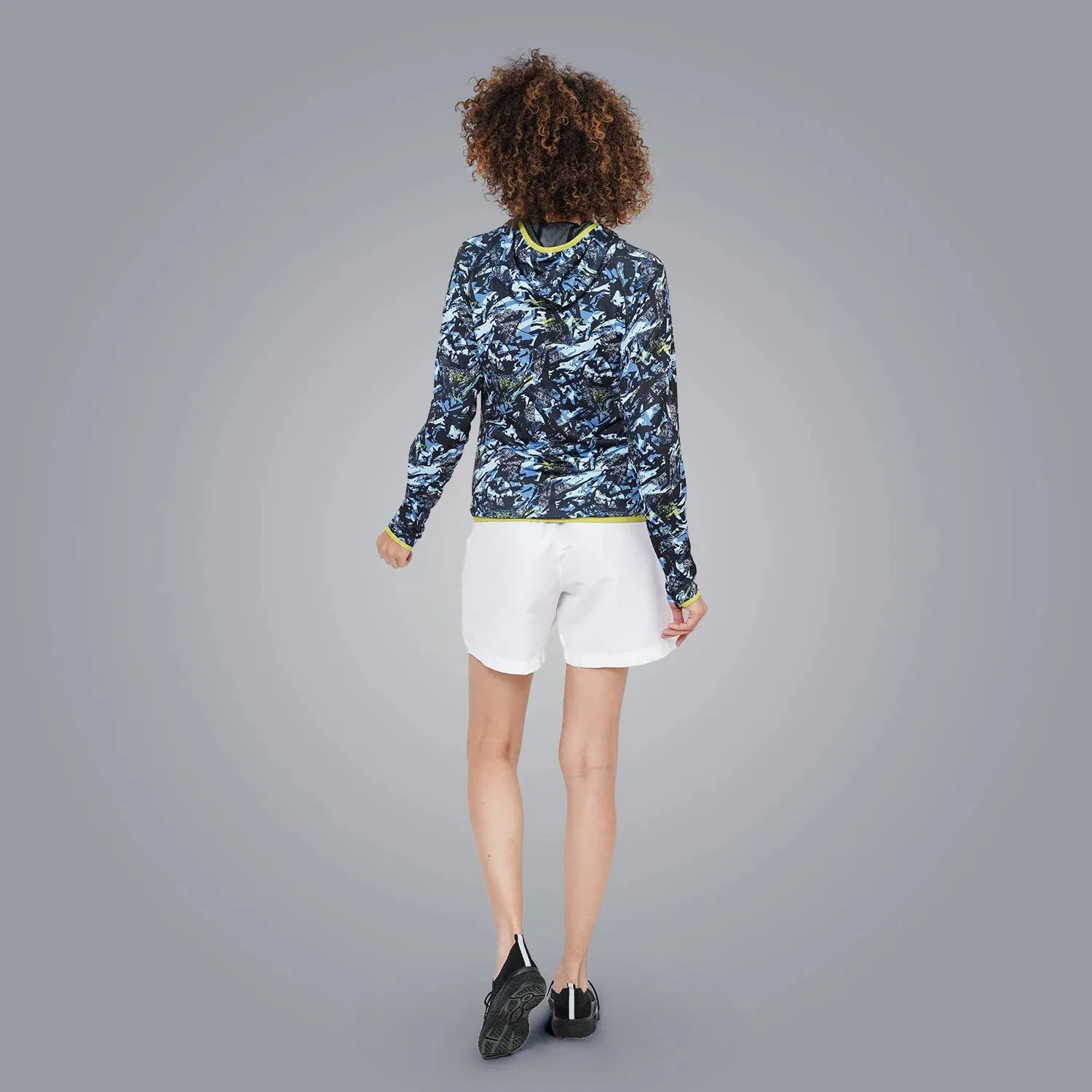 Stretchable Printed Training Jacket (Blue) - Women