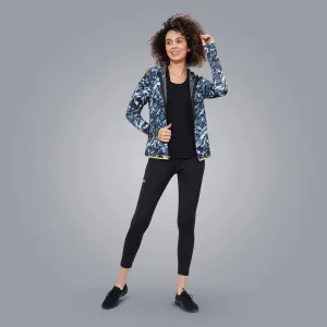 Stretchable Printed Training Jacket (Blue) - Women