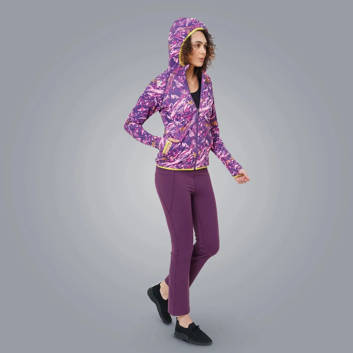 Stretchable Printed Training Jacket (Purple) - Women