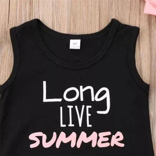 Summer Girls Sleeveless Tops Pants Outfit Sets Clothes