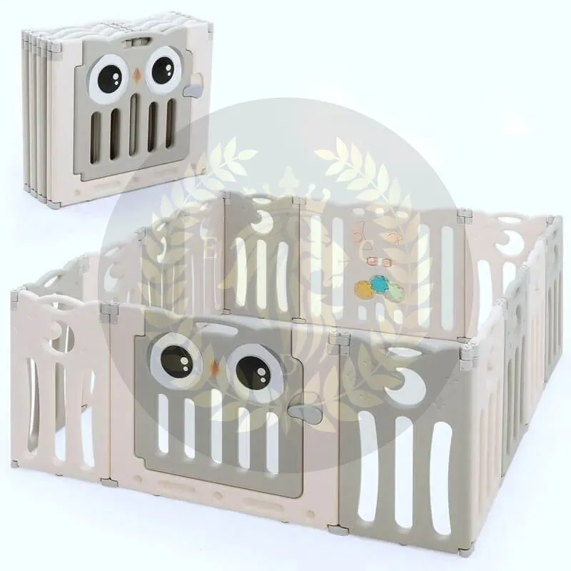 Super Cool 20 Panel Indoor/Outdoor Foldable Play Yard Upgraded Fence | Safety Play Area with Activity for Toddlers and Infants | 3 Colours
