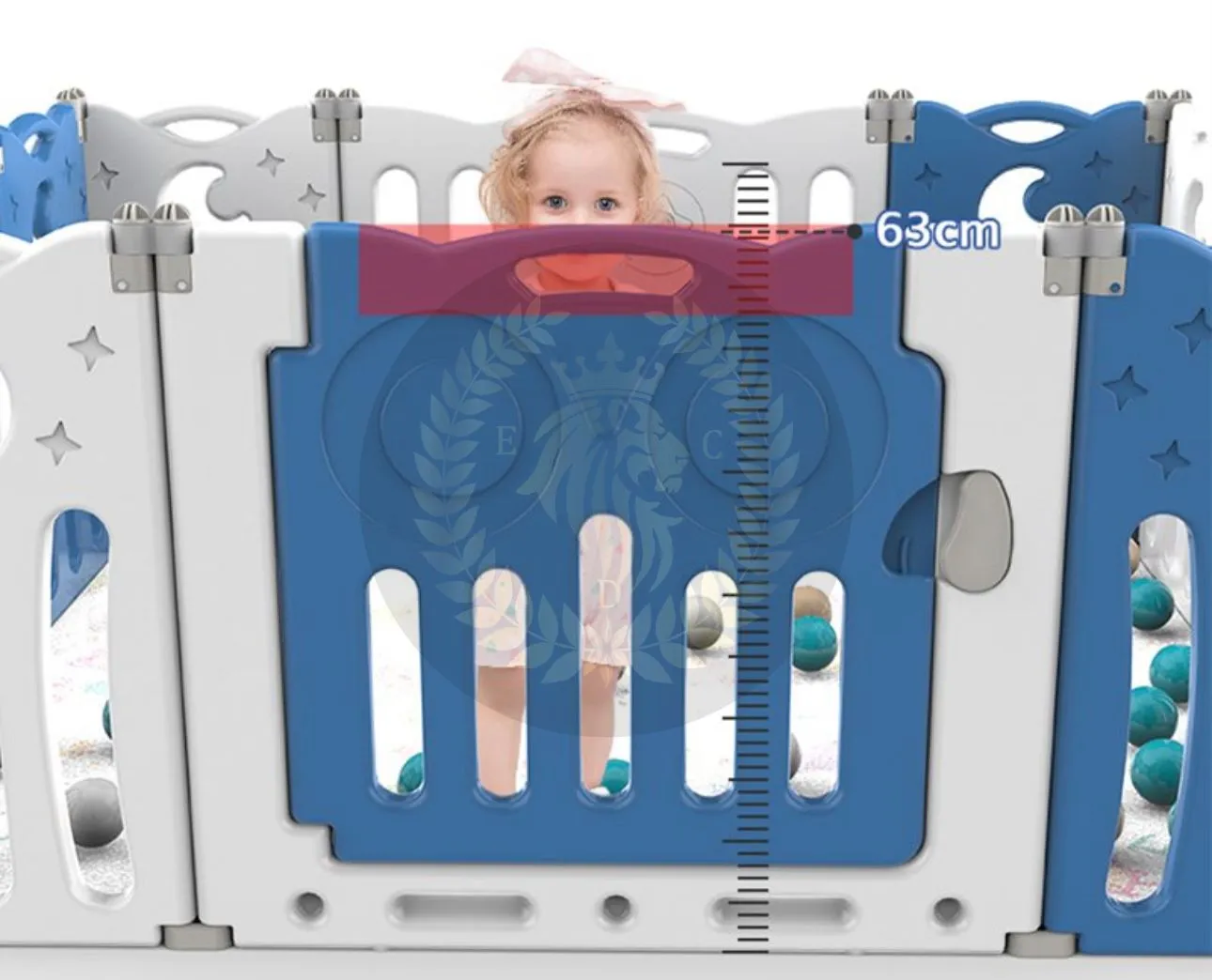 Super Cool 20 Panel Indoor/Outdoor Foldable Play Yard Upgraded Fence | Safety Play Area with Activity for Toddlers and Infants | 3 Colours
