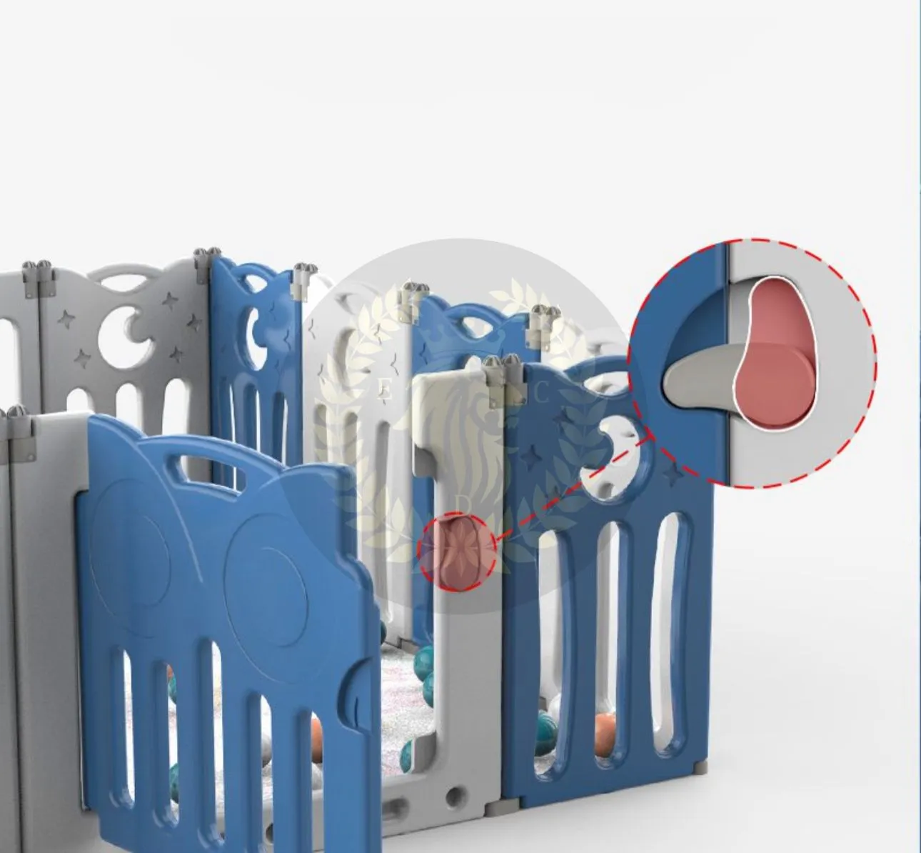 Super Cool 20 Panel Indoor/Outdoor Foldable Play Yard Upgraded Fence | Safety Play Area with Activity for Toddlers and Infants | 3 Colours