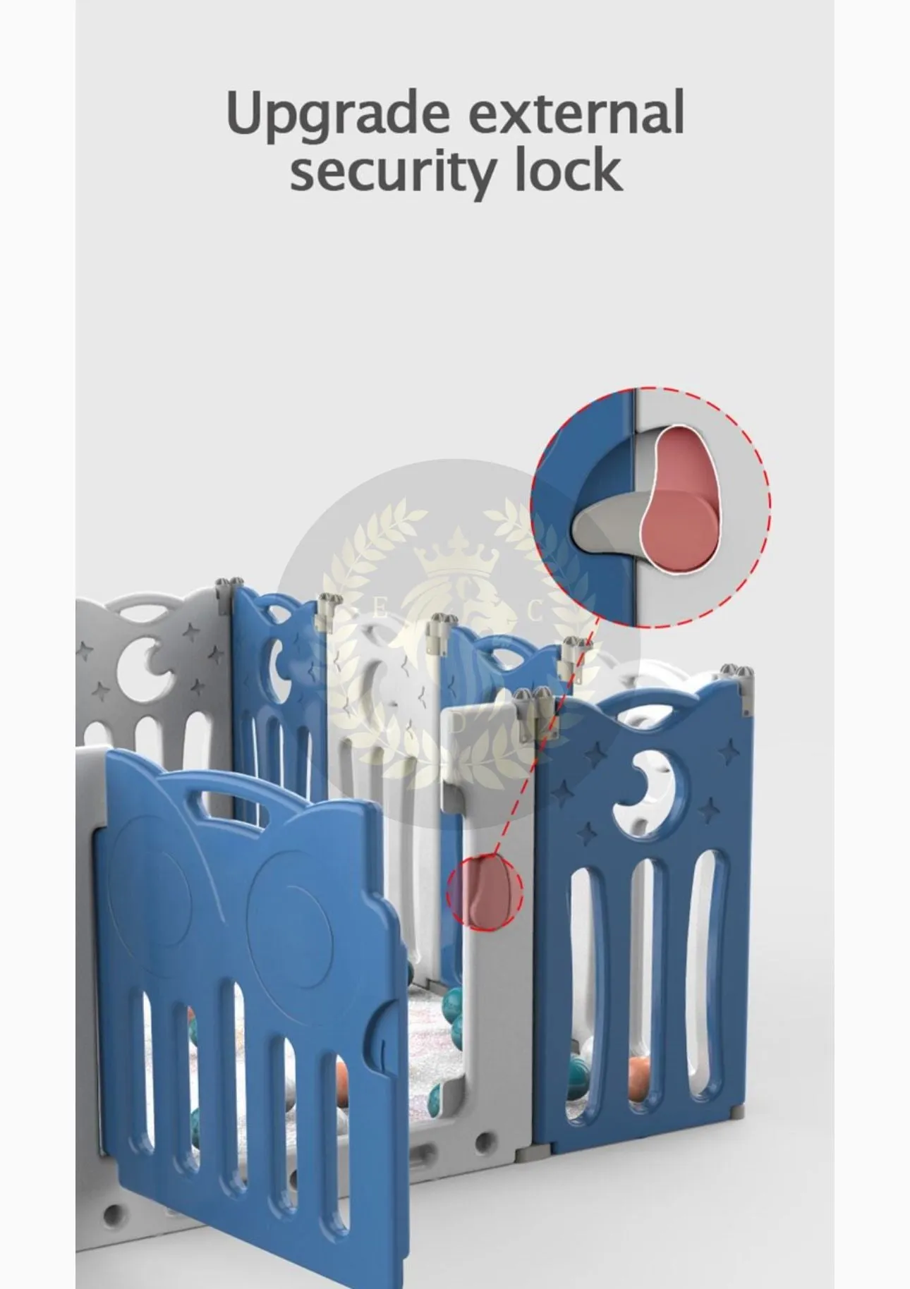 Super Cool 20 Panel Indoor/Outdoor Foldable Play Yard Upgraded Fence | Safety Play Area with Activity for Toddlers and Infants | 3 Colours