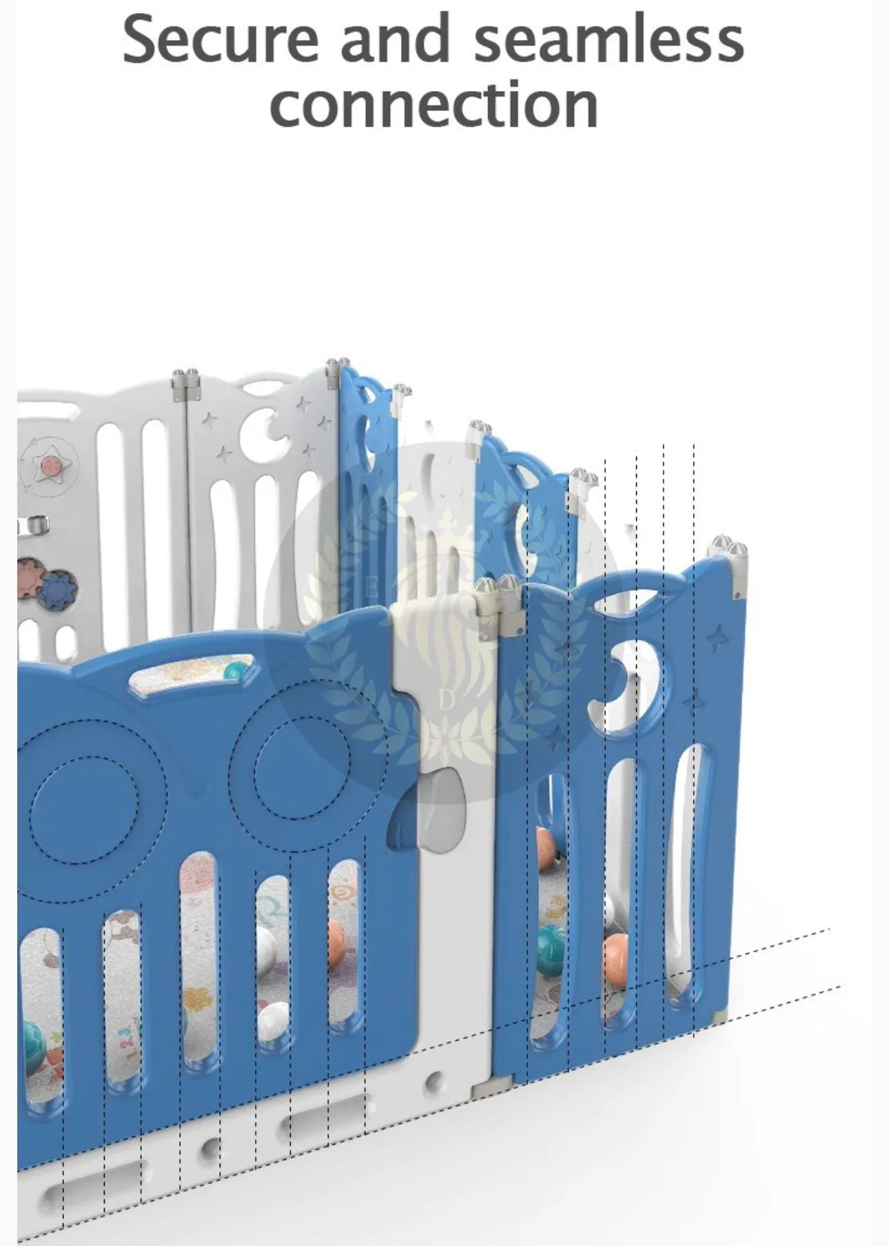 Super Cool 20 Panel Indoor/Outdoor Foldable Play Yard Upgraded Fence | Safety Play Area with Activity for Toddlers and Infants | 3 Colours