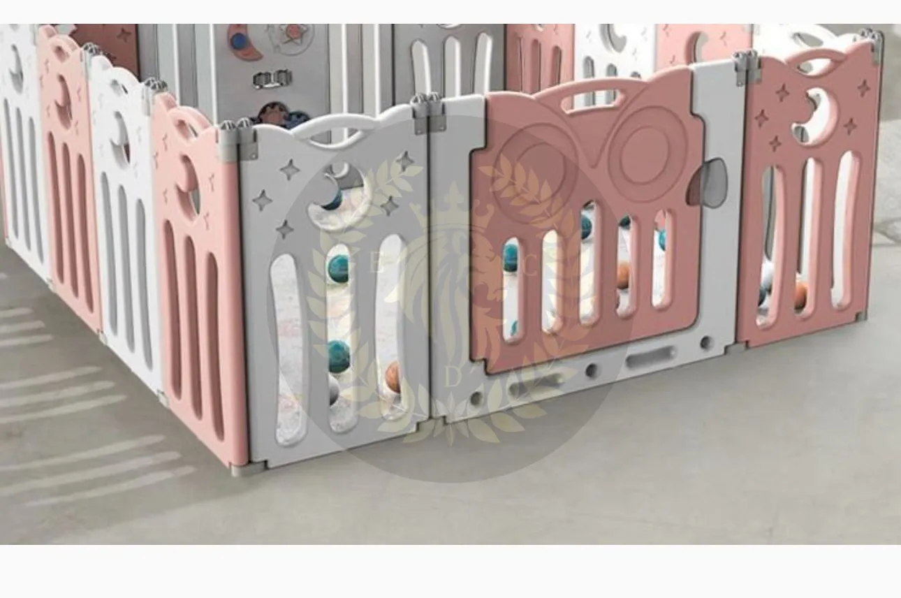 Super Cool 20 Panel Indoor/Outdoor Foldable Play Yard Upgraded Fence | Safety Play Area with Activity for Toddlers and Infants | 3 Colours