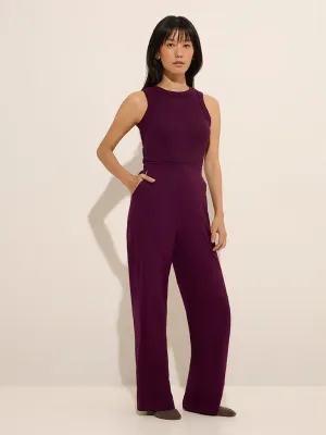Superstar Purple High-Rise Cotton-Blend Pants