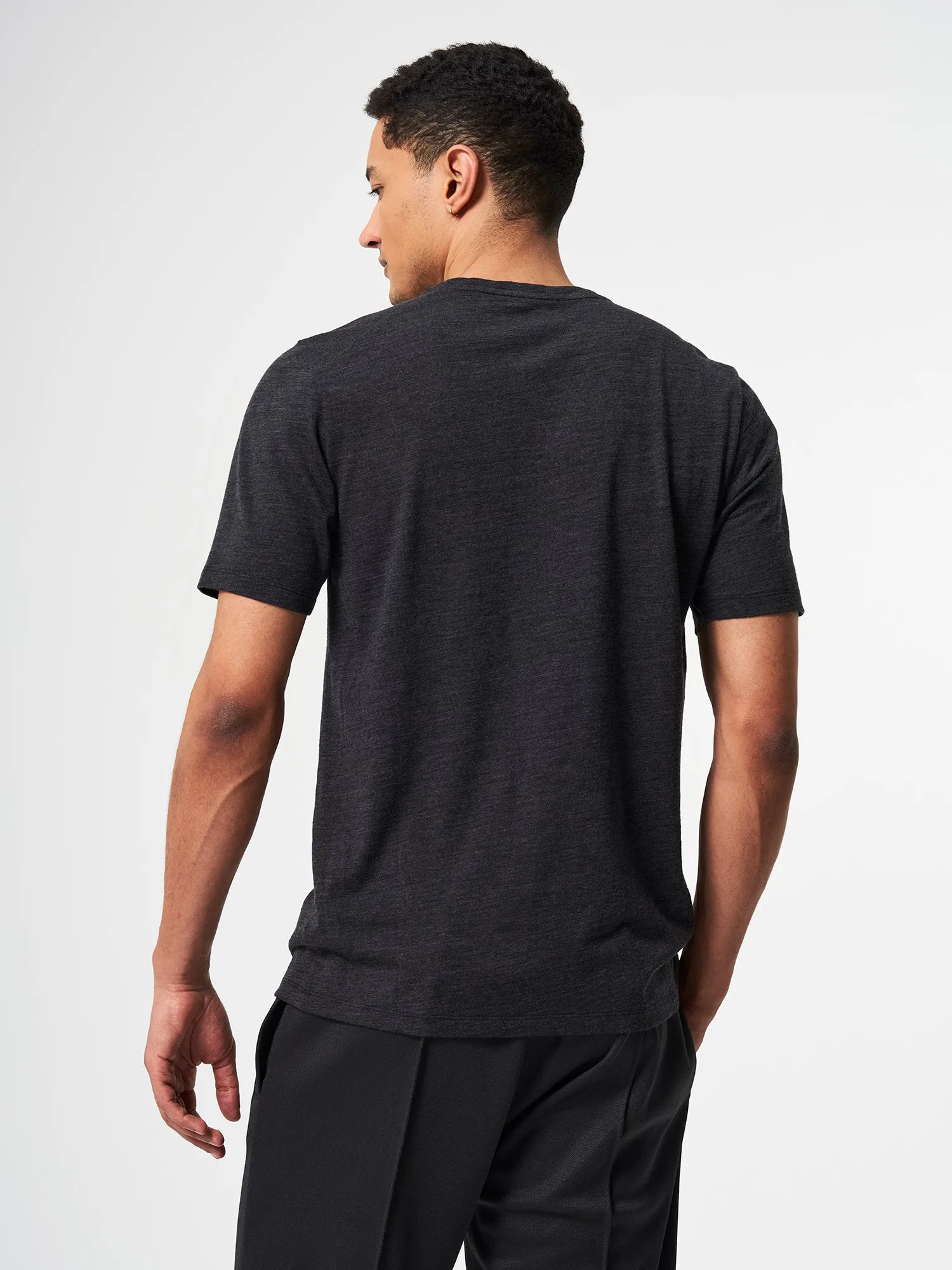 T-Shirt Merino - Dark Grey Melange (Male)