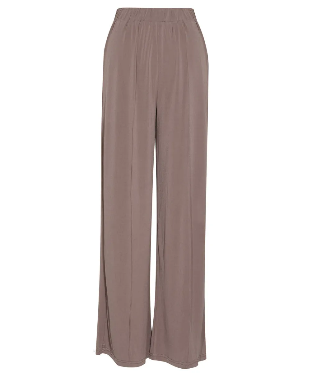 Taupe Jersey Wide Legged Pants