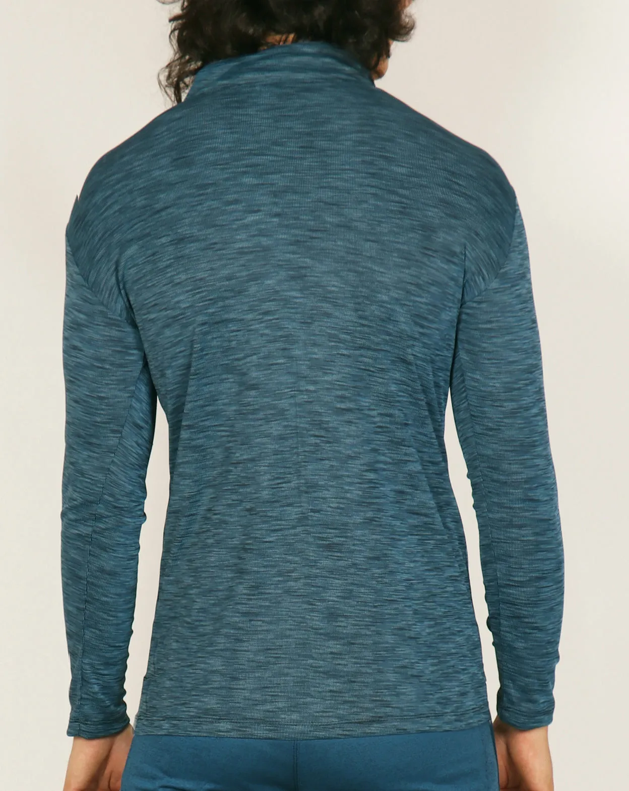 Teal Blue SpaceDyed Half Zipper