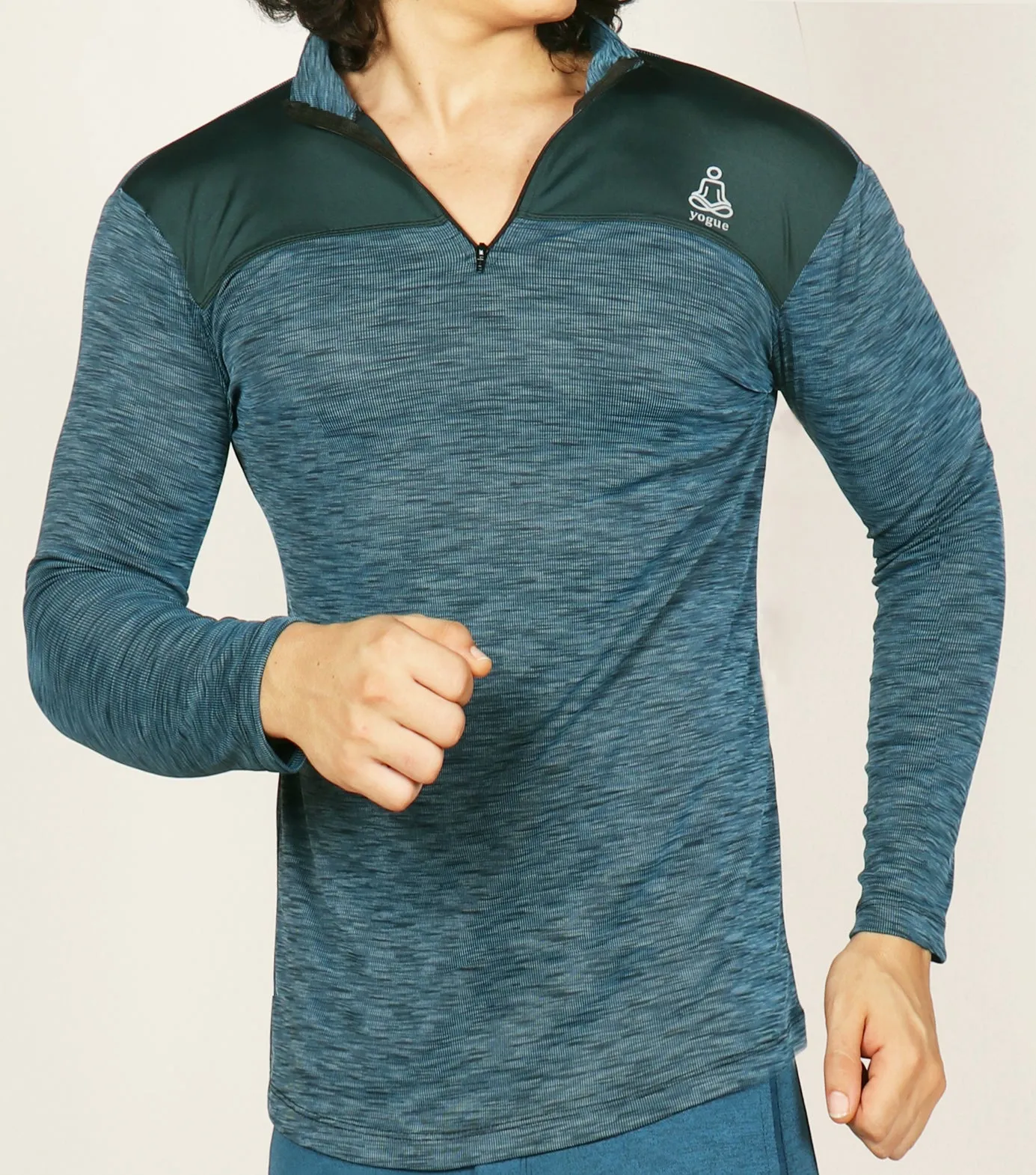 Teal Blue SpaceDyed Half Zipper