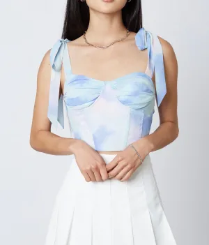 Tie Dye Corset Tie Crop Top