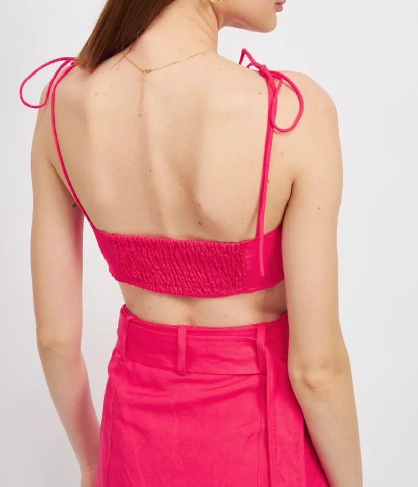 Tie Front Spaghetti Crop Top