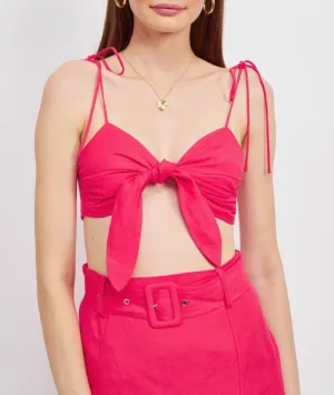 Tie Front Spaghetti Crop Top