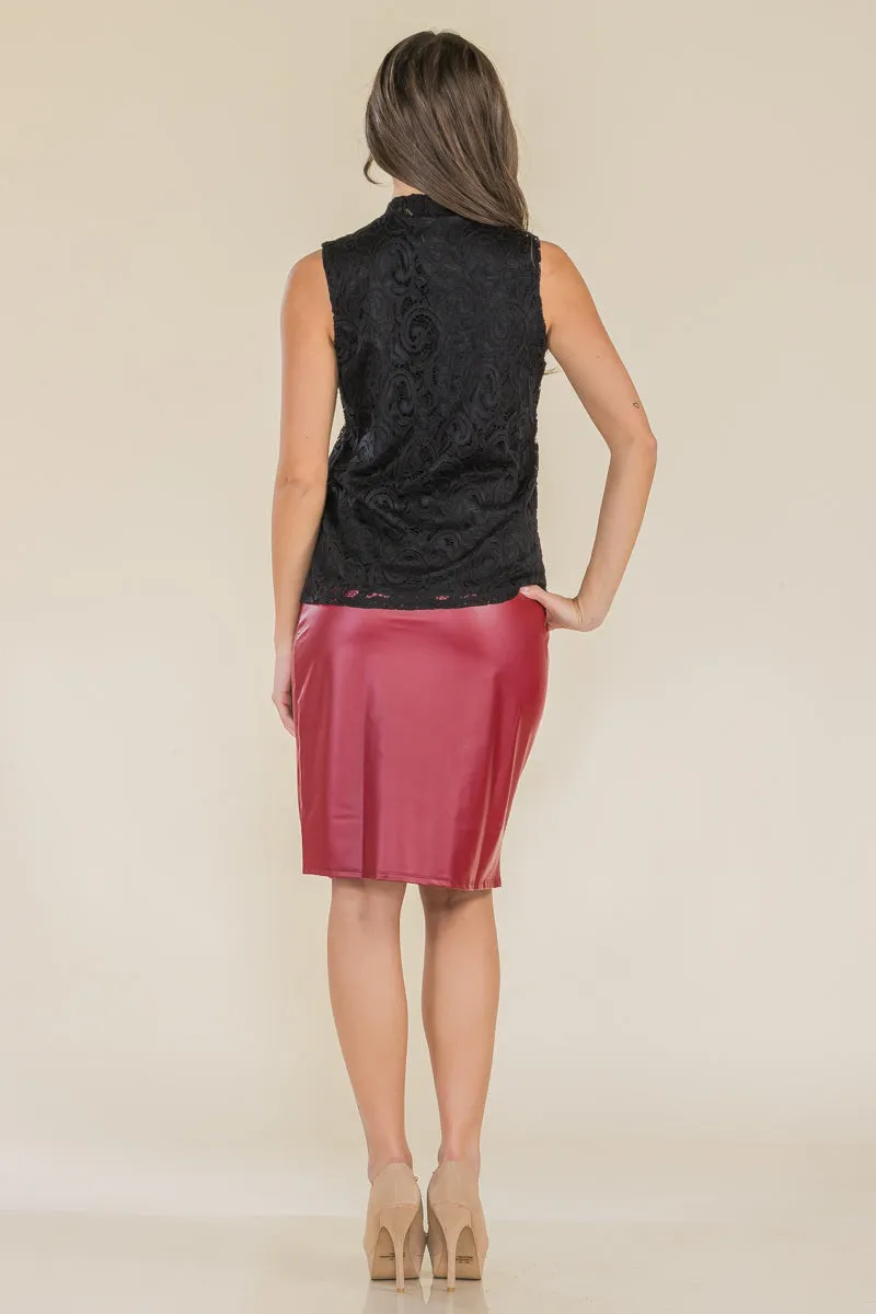 TIE NECK LACE SLEEVELESS TANK