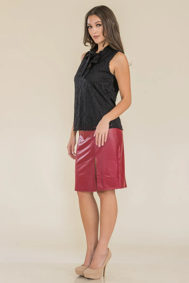 TIE NECK LACE SLEEVELESS TANK