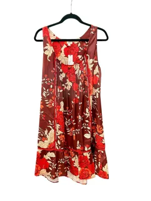 Tiny 70's floral print dress NWT red large